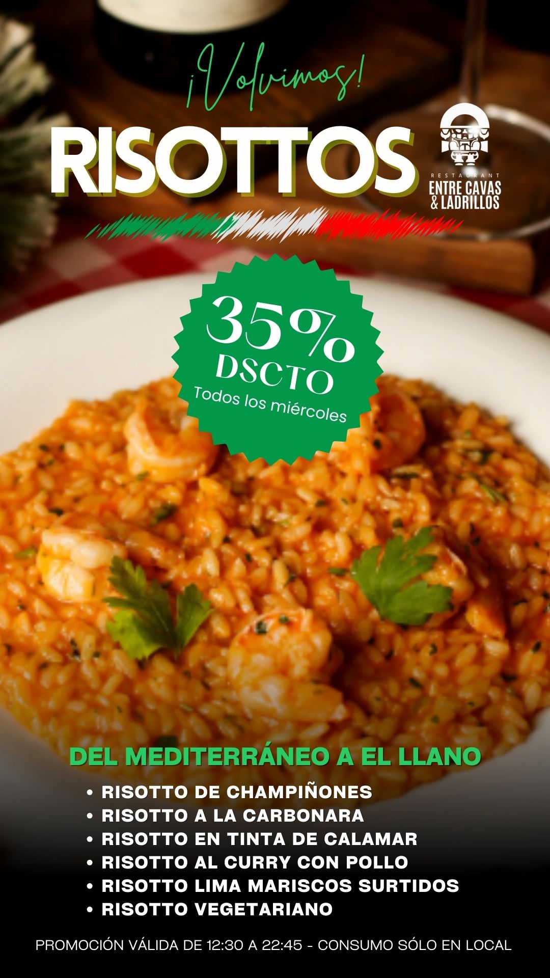 Vuelven los 35% miércoles de risottos